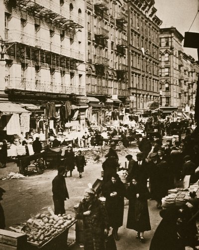 Straßenmarkt in der Orchard Street, Lower East Side, New York, USA, frühe 1930er von Frederick Bradley