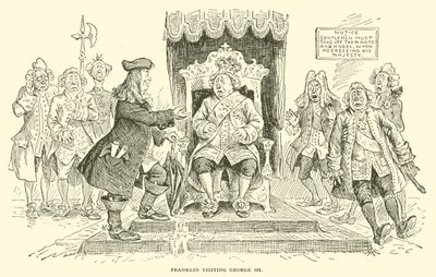 Franklin besucht George III von Frederick Burr Opper