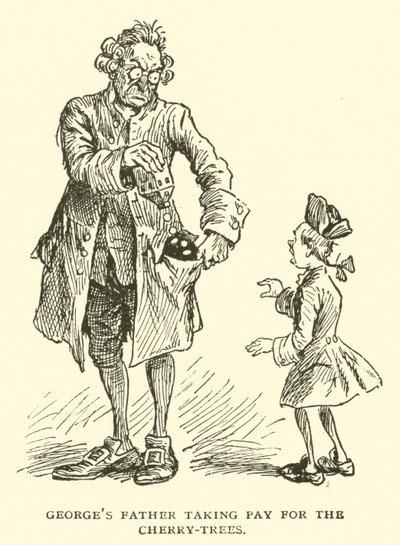 Georges Vater nimmt Bezahlung für die Kirschbäume von Frederick Burr Opper