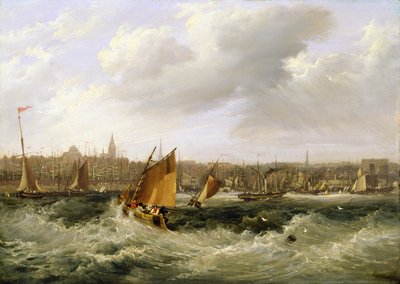 Liverpool, Lancashire vom Fluss Mersey und New Brighton von Frederick Calvert