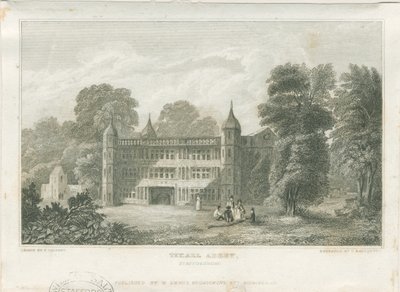 Tixall Hall - Torhaus: Gravur, ca. 1830 von Frederick Calvert