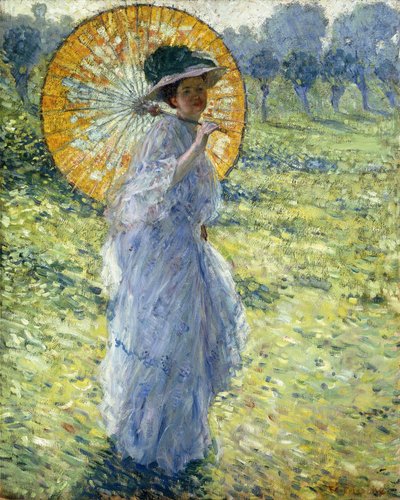 Frau mit Sonnenschirm, ca. 1906 von Frederick Carl Frieseke