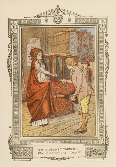 Mrs. Siddons wendet sich, um ihre Träger zu bezahlen von Frederick Colin Tilney