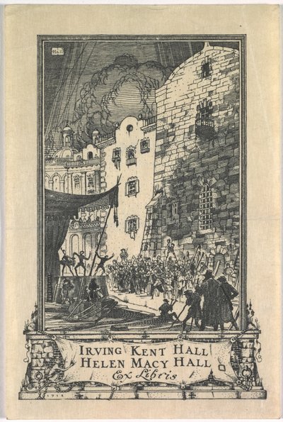 Exlibris: Irving Kent Hall und Mary Kent Hall von Frederick Garrison Hall