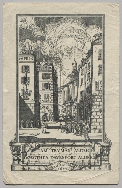 Exlibris: William Truman Aldrich und Dorthea Davenport Aldrich von Frederick Garrison Hall