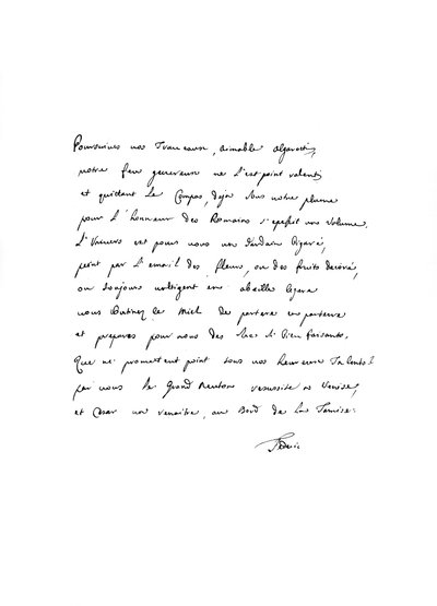 Brief von Friedrich dem Großen, König von Preußen, an Graf Francesco Algarotti, 1740, 1865 von Frederick George Netherclift