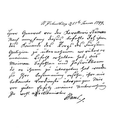 Brief von Paul I., Kaiser von Russland, an General Numsen von Frederick George Netherclift