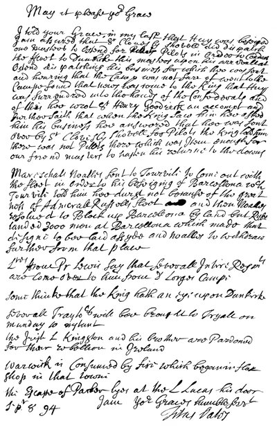 Brief von Titus Oates an den Herzog von Bolton, 1694 von Frederick George Netherclift