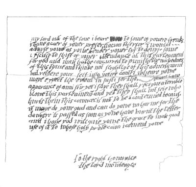 Brief an Lord Monteagle, der zur Entdeckung der Pulververschwörung führte, 1605, 1865 von Frederick George Netherclift