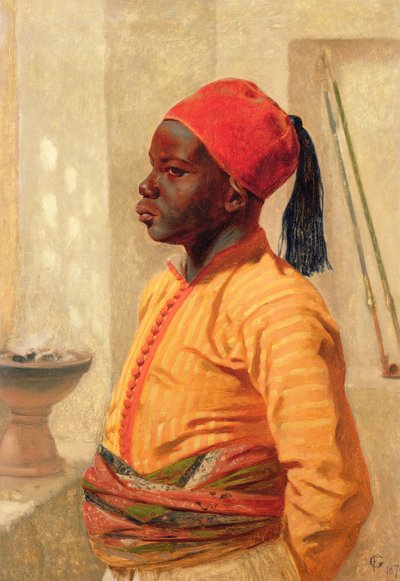 Halbporträt eines arabischen Jungen von Frederick Goodall