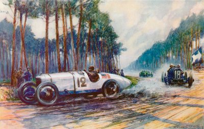 Amerikas erster Erfolg in einem Grand Prix, als Jimmy Murphys Duesenberg 1921 in Le Mans erfolgreich war von Frederick Gordon (after) Crosby