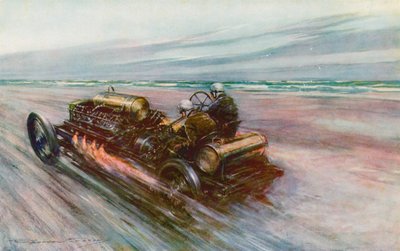 Der berühmte "200" Darracq, mit dem Sir Algernon Guinness, Bart, 1908 120 mph erreichte (Farblithografie) von Frederick Gordon (after) Crosby