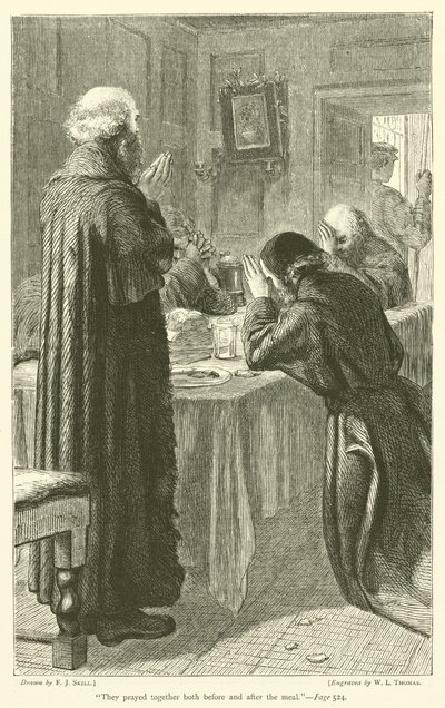 Sie beteten zusammen sowohl vor als auch nach dem Essen von Frederick John Skill