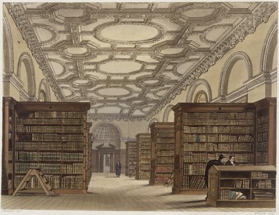 Innenansicht der öffentlichen Bibliothek, Cambridge, aus 