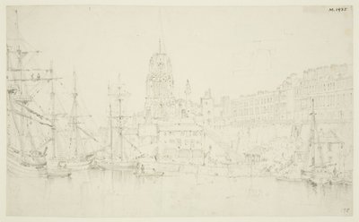 St. Mary Redcliffe und Redcliffe Wharf von der Prince Street Bridge von Frederick Mackenzie