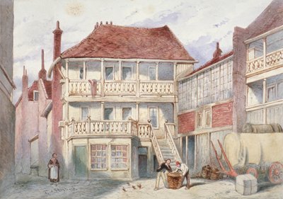Ansicht der French Horn Tavern, Holborn, London, 1840 von Frederick Napoleon Shepherd