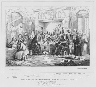 Das Tabard Inn, die Nacht vor der Pilgerreise nach Canterbury von Frederick William Fairholt