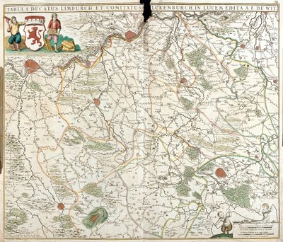 Karte des Herzogtums Limburg (Belgien) von Frederick de Wit