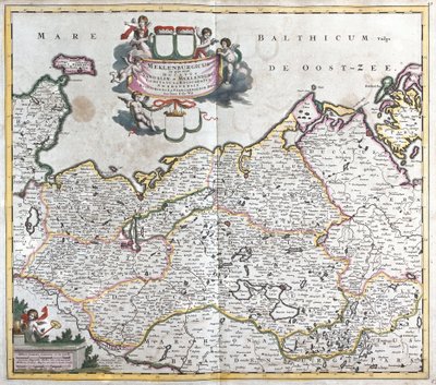 Karte des Herzogtums Mecklenburg-Schwerin (Deutschland) von Frederick de Wit