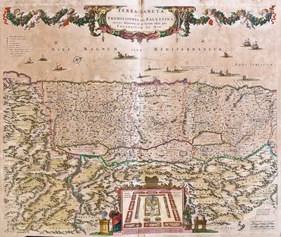 Karte des Heiligen Landes (Israel, Palästina) von Frederick de Wit