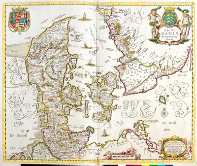 Karte des Königreichs Dänemark von Frederick de Wit
