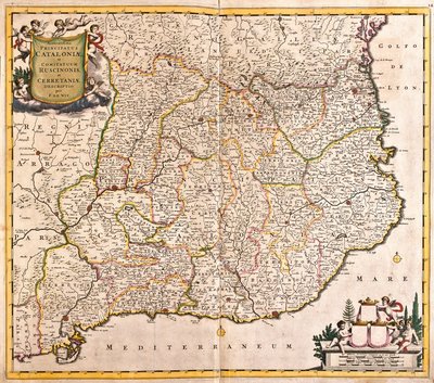 Karte der Fürstentümer Katalonien (Spanien) (Radierung) von Frederick de Wit