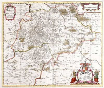 Karte der Markgrafschaft Meißen (Deutschland) von Frederick de Wit