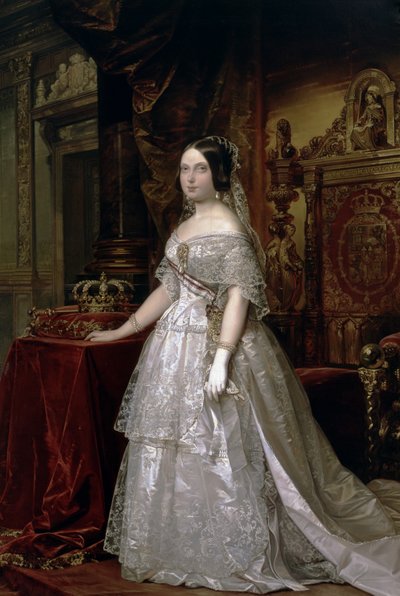 Porträt von Elisabeth II., Königin von Spanien von Frederico de Madrazo