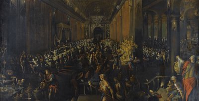 Das Festmahl des Belsazar, 1596 von Frederik van Valckenborch
