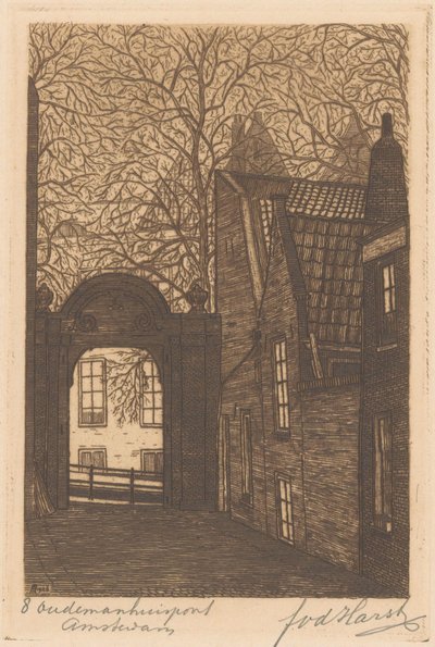 Oudemanhuispoort in Amsterdam von Frederik van der Harst (signed by artist)