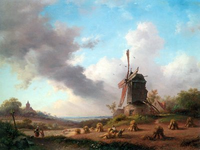 Sommerlandschaft mit erntenden Bauern von Fredrik Marinus Kruseman