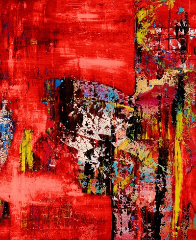 Lebhaftes Rotes Abstrakt von Fredrik Olsen