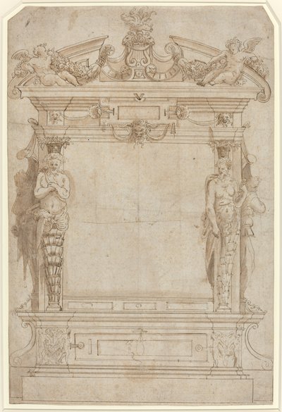 Entwurf für ein architektonisches Rahmenwerk von French 16th Century