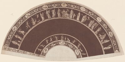 Ein Fächer mit klassischen Figuren, die zu Apollo ziehen von French 18th Century