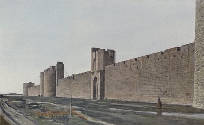 Aigues-Mortes, Außenansicht der Stadtmauern von Osten von French Photographer