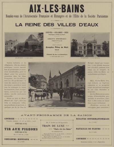 Aix-les-Bains, Treffpunkt der Aristokratie Frankreichs und des Auslands sowie der Elite der Pariser Gesellschaft von French Photographer