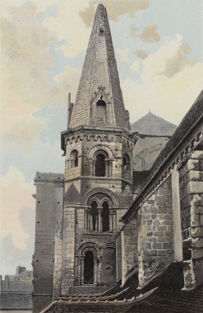 Auxerre, Kirche Saint-Eusebe, Ansicht NW (vor der Restaurierung) von French Photographer