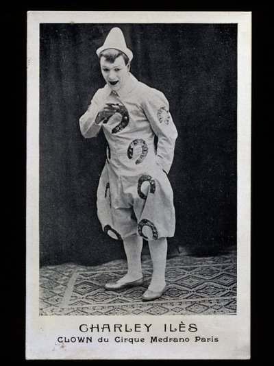 Clown Charley Iles (1876-?) vom Medrano-Zirkus in Paris, ca. 1910, Postkarte, Frankreich, 20. Jahrhundert von French Photographer