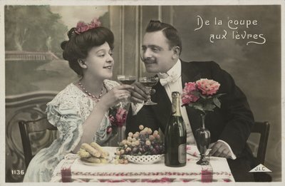 Paar trinkt Champagner von French Photographer