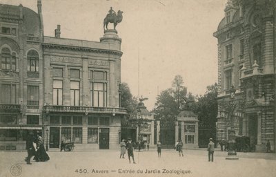 Eingang zum Zoologischen Garten in Antwerpen. Postkarte von 1913. von French Photographer