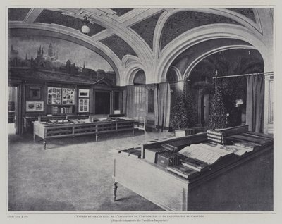 Eingang zur großen Halle der Ausstellung für Druck und Bücher im deutschen Pavillon auf der Weltausstellung 1900, Paris von French Photographer