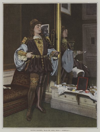 Französischer Bariton Victor Maurel als Iago in Giuseppe Verdis Oper Otello (Farbfoto) von French Photographer