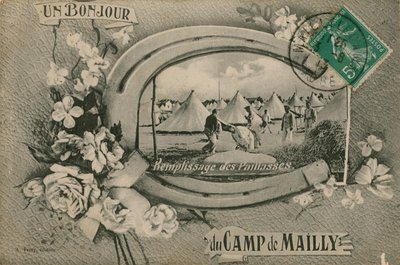 Grüße vom Camp de Mailly - Strohsäcke füllen von French Photographer