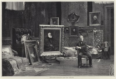 Jean-Joseph Benjamin-Constant in seinem Atelier von French Photographer