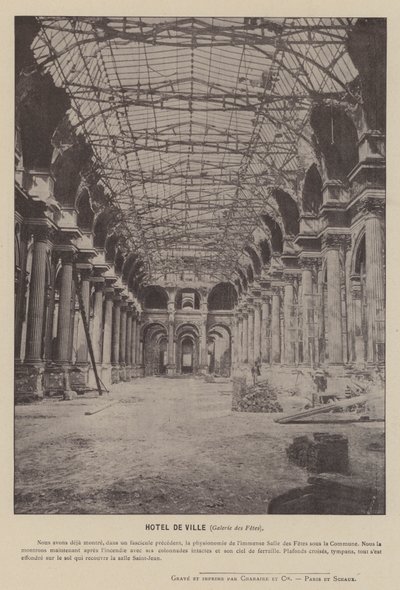 La Commune de Paris, Hôtel de Ville, Festsaal (s/w Foto) von French Photographer