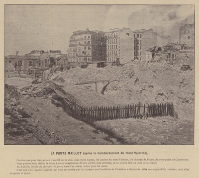 Die Kommune von Paris, La Porte Maillot, nach der Bombardierung des Mont Valerien von French Photographer