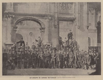 Die Kommune von Paris, Eine Gruppe Nationalgarden, Hof der École des Beaux-Arts von French Photographer