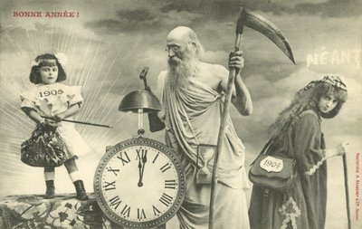 Neujahrskarte mit Father Time von French Photographer