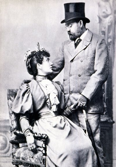 Porträt von Emile Zola und Jeanne Rozerot von French Photographer