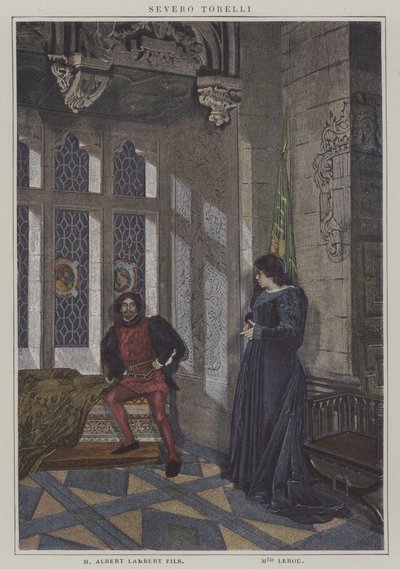 Szene aus einer Aufführung von Severo Torelli, von Francois Coppee von French Photographer
